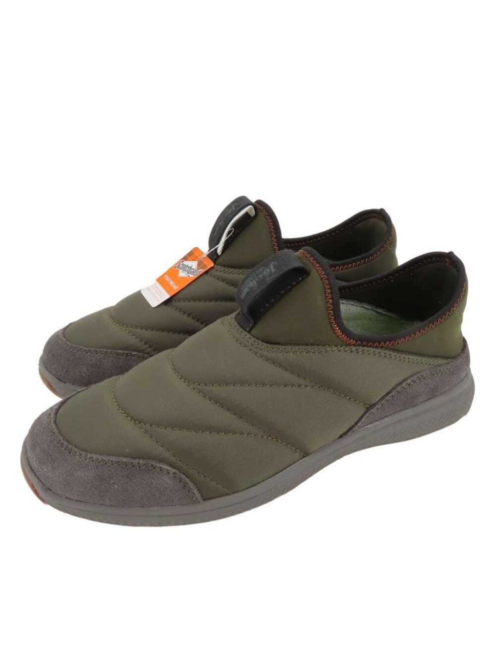 Florsheim Boys 6.5 Java Jr  Nylon Moc Toe Slip On Olive Green 16675 Leather NEW